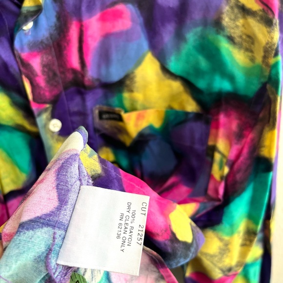 Vintage Guess by Marciano Bright Funky Patterned Button Up Shirt Mens Size M - Picture 2 of 8